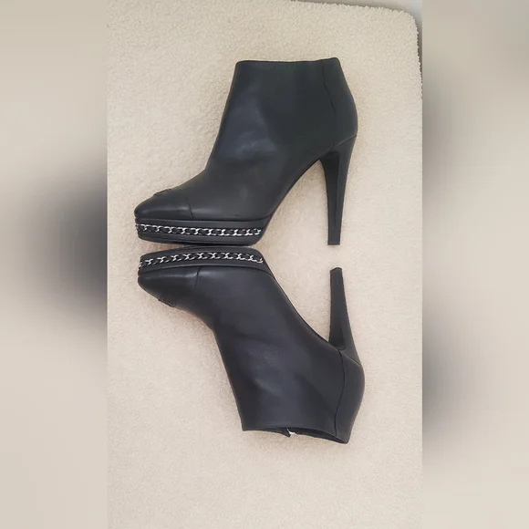 Authentic Chanel boots heel shoes hermes vuitton aritzia - Picture 4 of 11